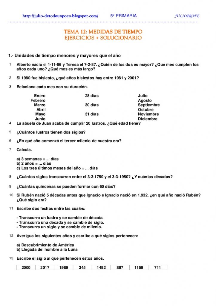 Ejercicios Matemáticos Y Problemas Matemáticos Conversión De Unidades